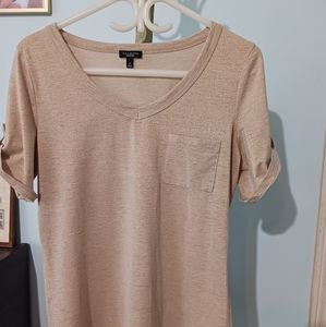 Talbots Shimmering Button Sleeve Shirt Size Medium New Without Tags
